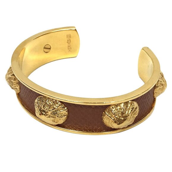 HERMES Brown Leather Charm Bracelet - Picture 1 of 3